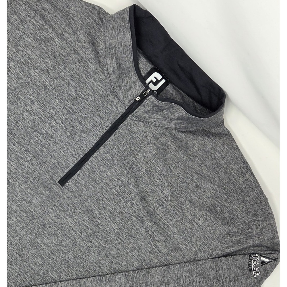 Footjoy Men's 1/4 Zip Pullover Size 2XL Gray Long‎ Sleeve Golf Shirt Toiyabe GC